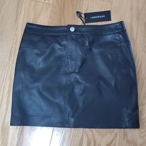 LAMARQUE mini leather skirt
